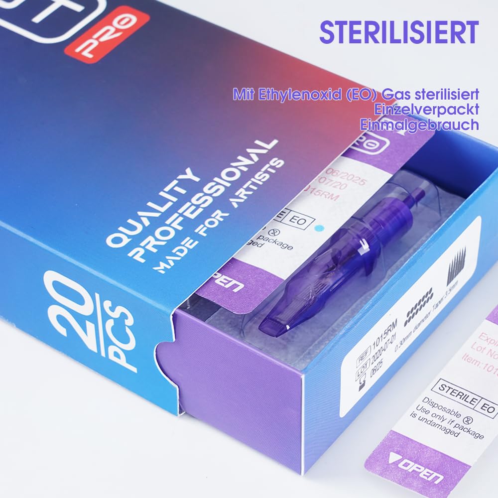 Mast Pro Tattoo Nadeln 50 Stück Verschiedene Größen #10 1001RL 1003RL 1005RL 1007RL 1005RS 1007RS 1009RS 1009RM 1011RM 1007M Wegwerfnadeln Rundliner Schattierer Magnum Set Für Alle Stile