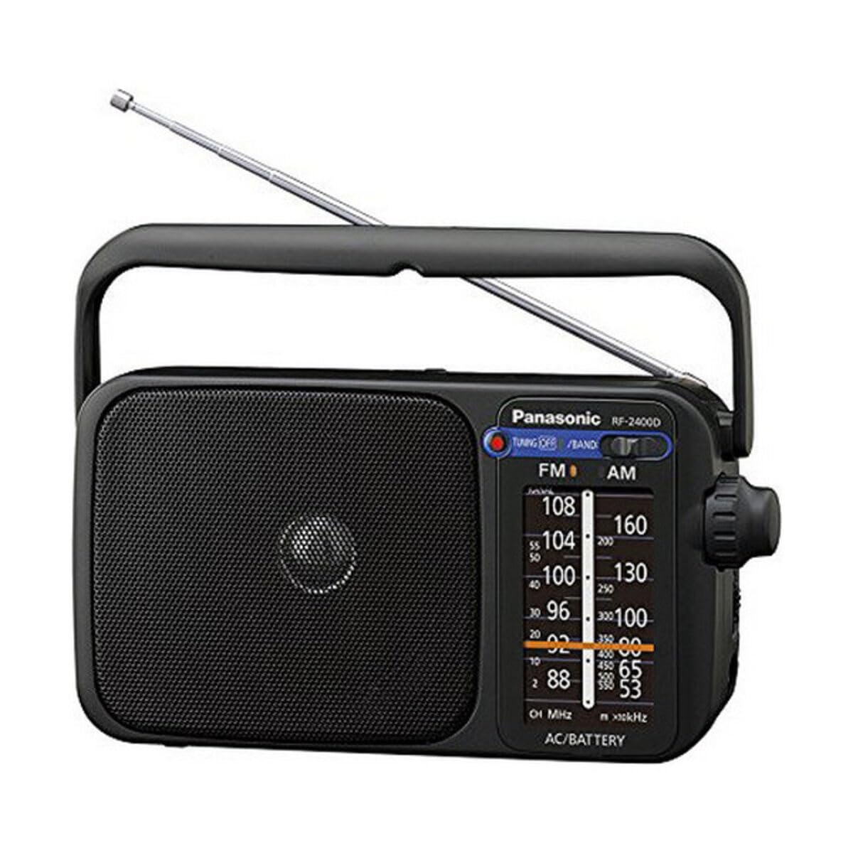 Panasonic Radio FM/AM RF-2400DEG-K I Radio FM/AM Tuner numérique Contrôle automatique de fréquence (AFC) fonctionnement sur secteur ou piles Format compact noir - Version Française