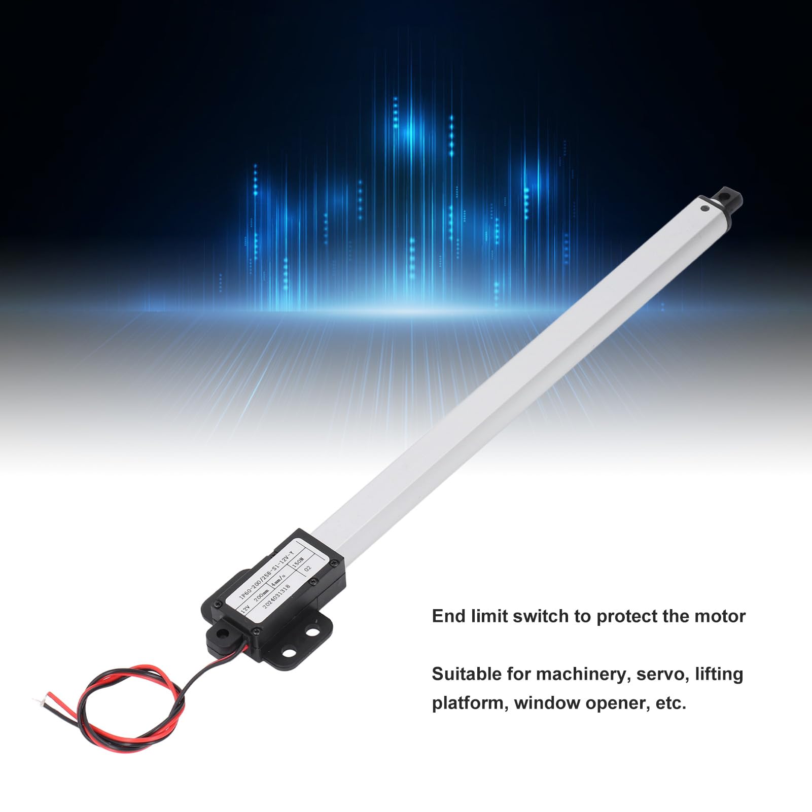 Electric Linear Actuator, 8 Inch Automatic Lifting Motion Actuator with DC12V, IPX4, 4mm 1s Speed, 150N Thrust, , Micro Linear Actuator