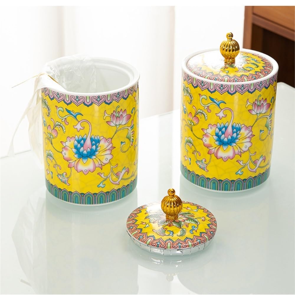 Ceramiczny pojemnik na herbatę, kreatywny emaliowany pojemnik do przechowywania herbaty, mały ceramiczny słoik z zamknięciem, zestaw do herbaty w stylu retro, chiński, podwójny słoik, pojemnik na he