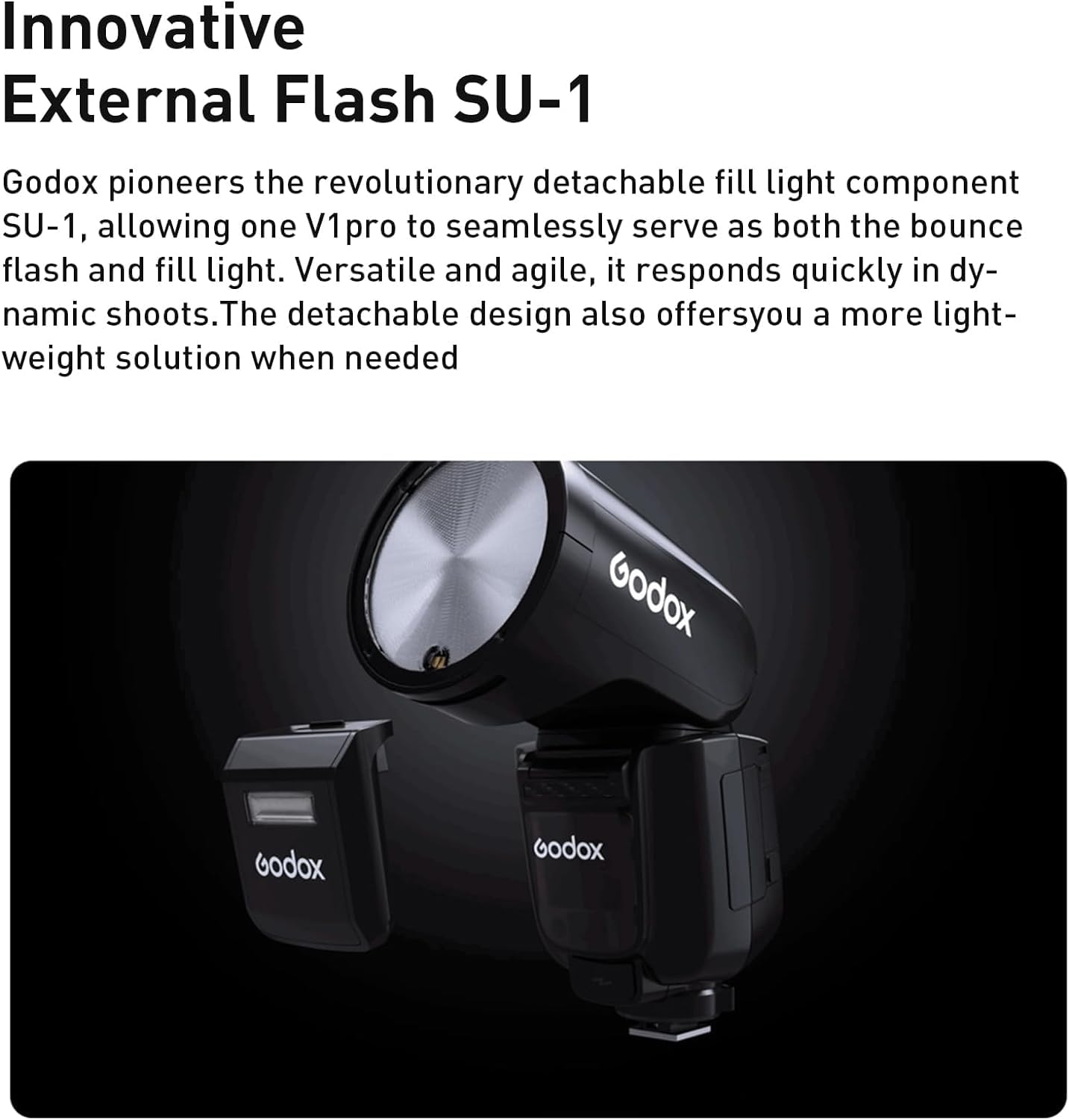 Godox V1Pro N Flash Speedlite V1 Pro-N per fotocamera 2.4G Wireless + 1/8000s HSS + Tempo di riciclo 1.3s + Modalità flash M/TTL + Sub-flash rimovibile Speedlite