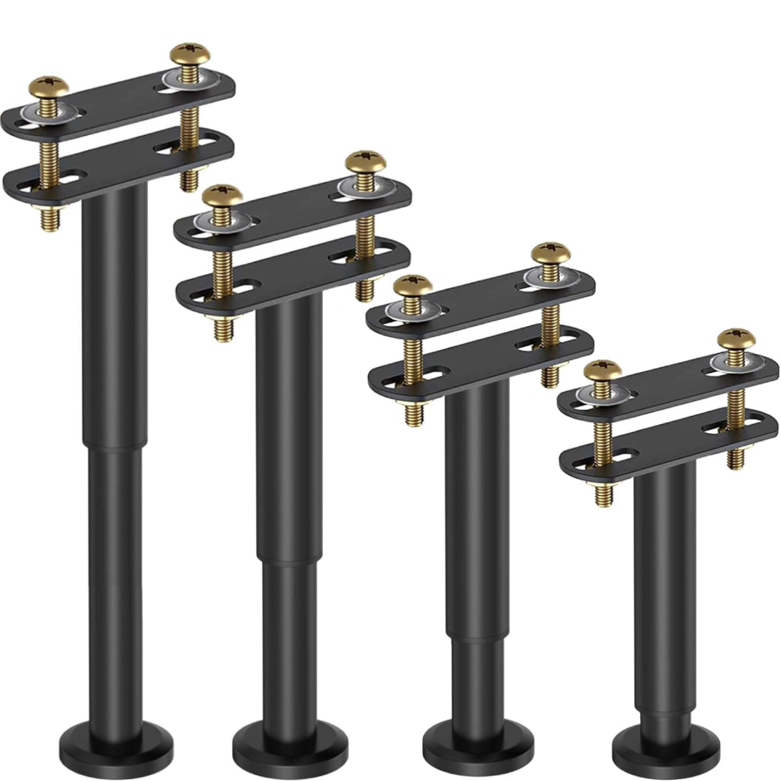 YELIKIT 4 Pcs 7"-13" Adjustable Bed Legs, Adjust Height Bed Support Legs for Bed Frame/Bed Center Slat