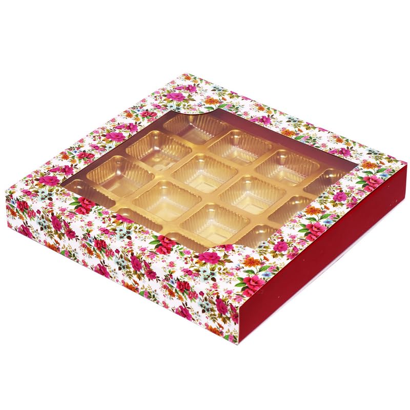 GROWNEX 16pcs Cavity Empty Chocolates Packaging Boxes, Surprise Gift Box, Bites Packing Gift Hamper, Color - Red, Pack of 10 (B0D9BDZGJ1) Amazon Price History, Amazon Price Tracker