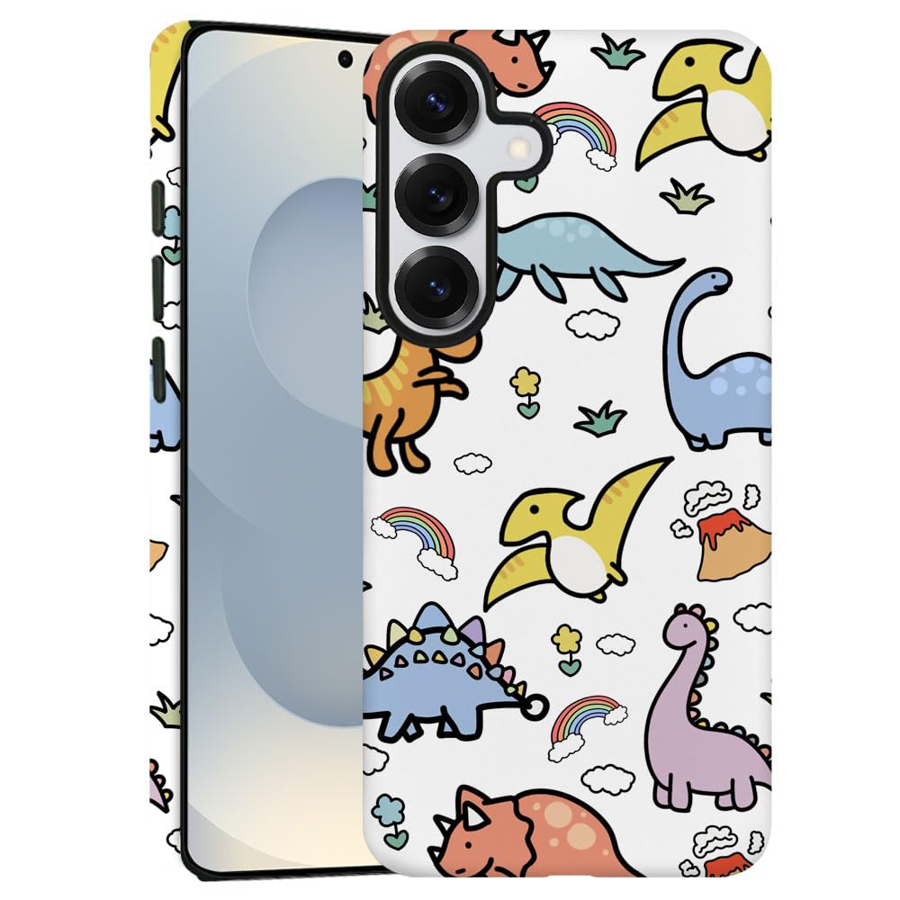 DAIZAG Case for Samsung Galaxy S25,Dinosaur Island Phone Case Durable Frosted Double-Layer Protection Cover for Women Girl