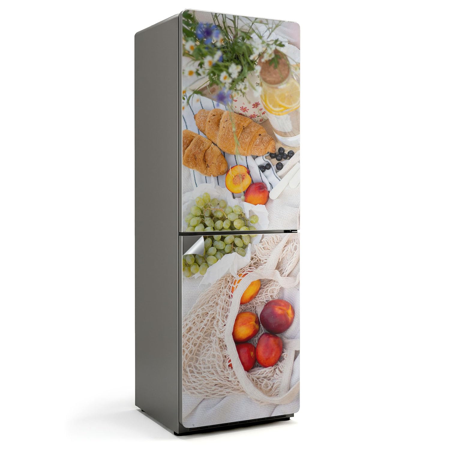 Sticker frigo 60x190 cm pour une décoration de cuisine ensoleillée