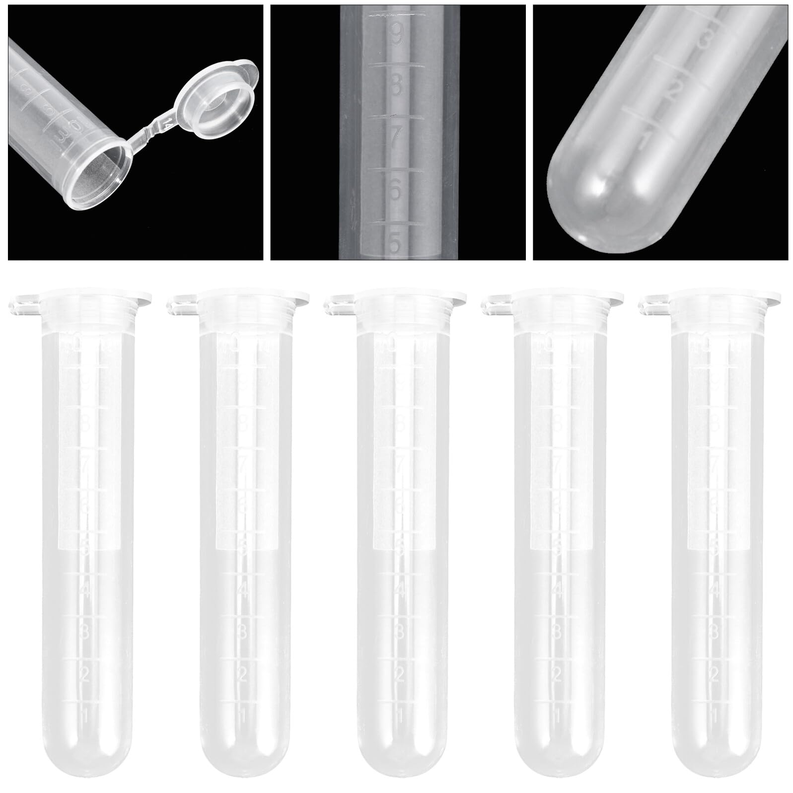 Alipis Provette da Centrifuga Graduate 10ml in Plastica 200 Pezzi | Campioni e Coloranti Alimentari, Design Scala per Lettura Facile, Uso in Laboratorio