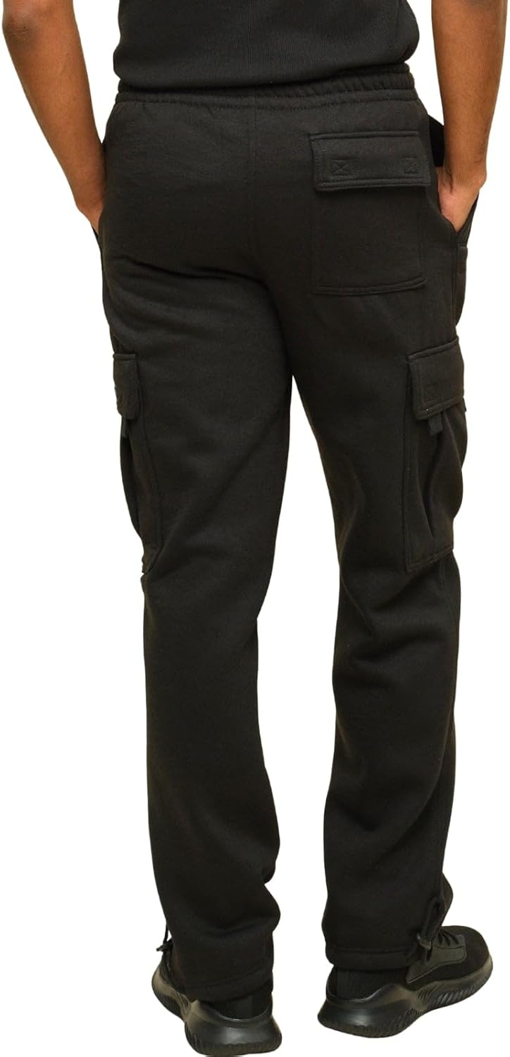 G-Style USA Men's Solid Fleece Heavyweight Cargo Pants - Image 3