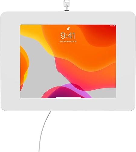 Miniatura 3 de Soporte de pared para iPad con bloqueo - CTA antirrobo pequeño con bloqueo para tableta con bloqueo de llave y enrutamiento de cable interior para