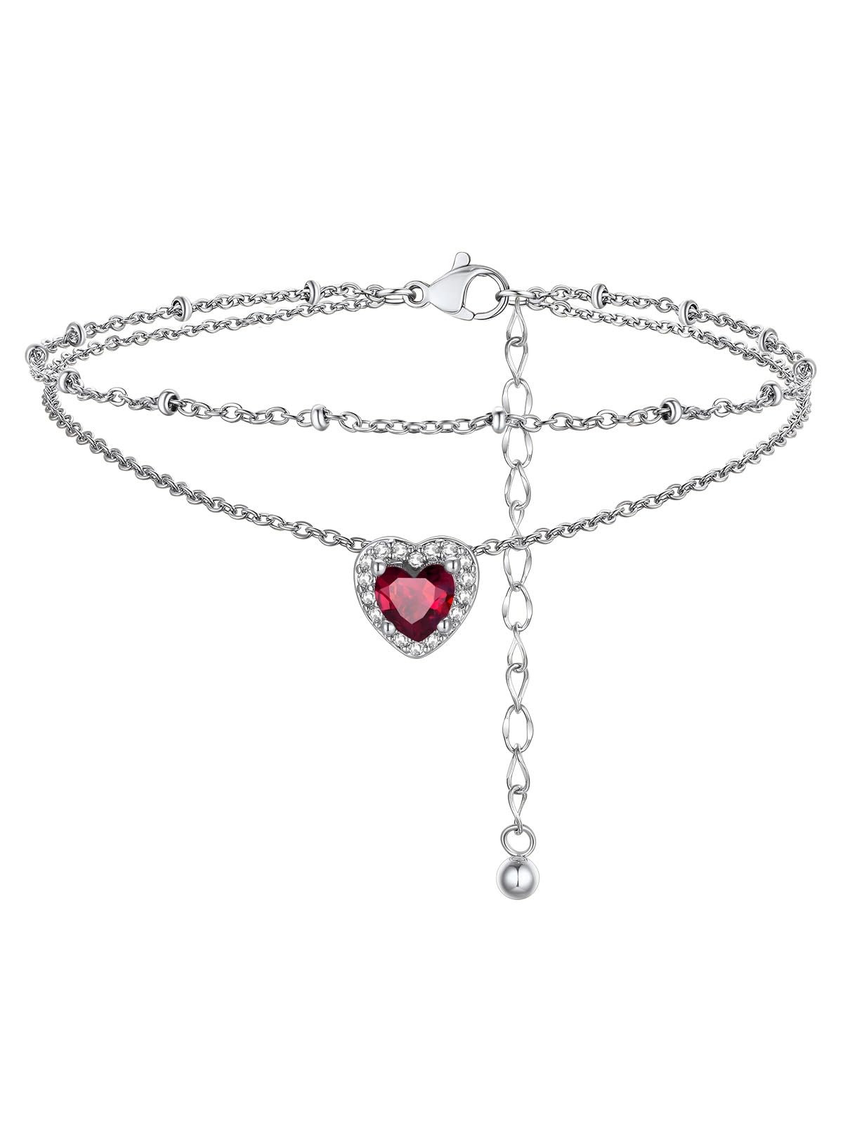 FindChic Birthstone Anklets for Women Layered Ankle Bracelets for Women