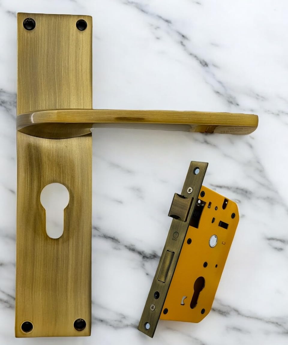 Q-Seven ZIM-Blade Mortise Lock Antique Finish | 60 mm Key & Knob