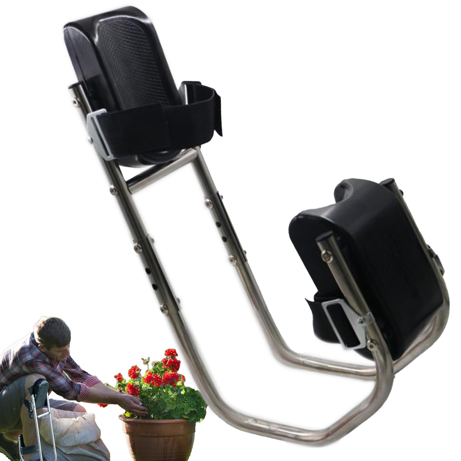 Asiento de Rodillas para Jardinería 2 en 1 Asiento Ergonómico Desmontable | Almohadilla de Rodillas para Jardinería Para Mujeres Hombres Soporte Tobillo Trabajo al Aire Libre Construcción