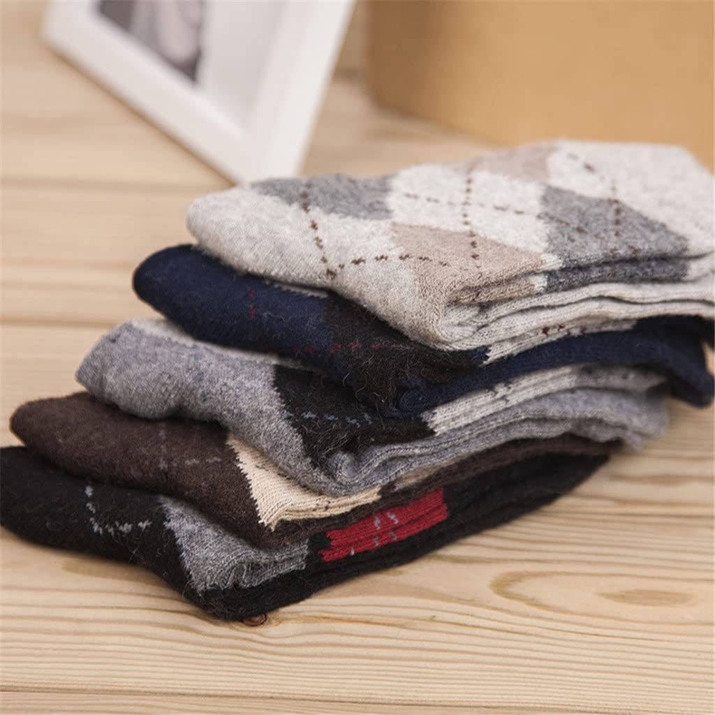 5 pares/lote de calcetines de lana para hombre y hombre, calcetines largos cómodos de cachemira, calcetines de regalo para hombre (color: talla A: talla única) (color: A, tamaño: talla única)