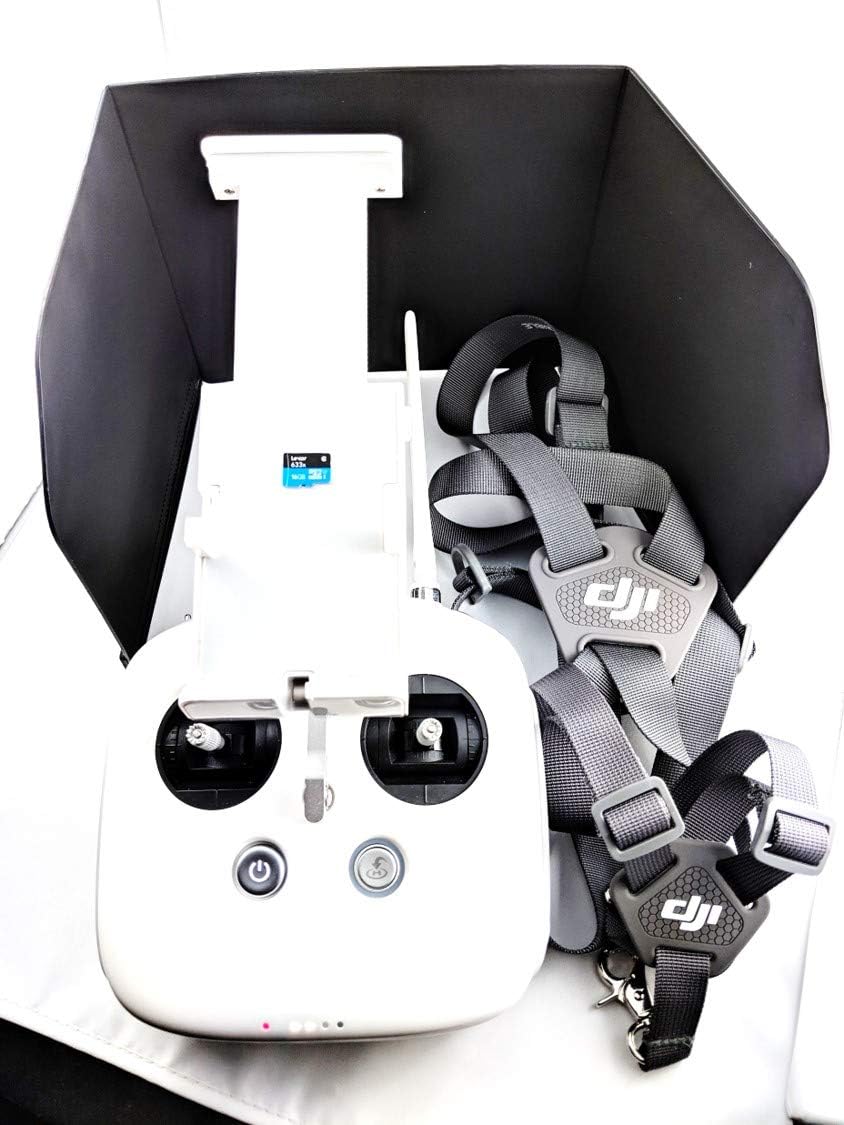 DJI Phantom 4 Advanced Drone remote controller with a sun hood and neck strap.