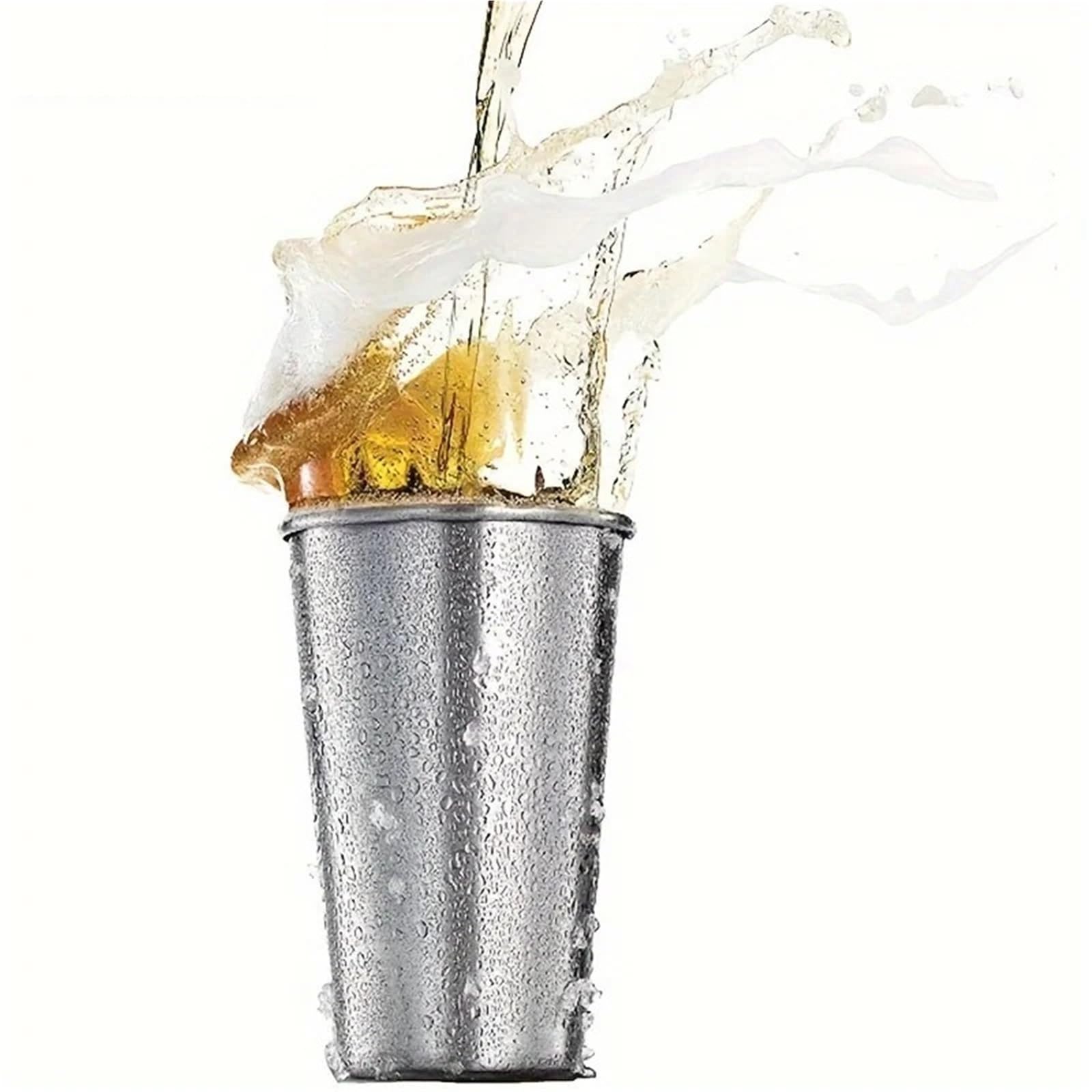 6PCS Edelstahl Tassen 400ML Becher Pint Camping Trinken Gläser Stapelbar Metall Tasse für Geburtstage Picknick