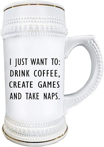 Miniatura 2 de Cute Gifts for Game Developer Designer Beer Stein Mug 22oz Ceramic Novelty Drinkware - Video Gaming Design Dev Team Development Funny Gag Idea -