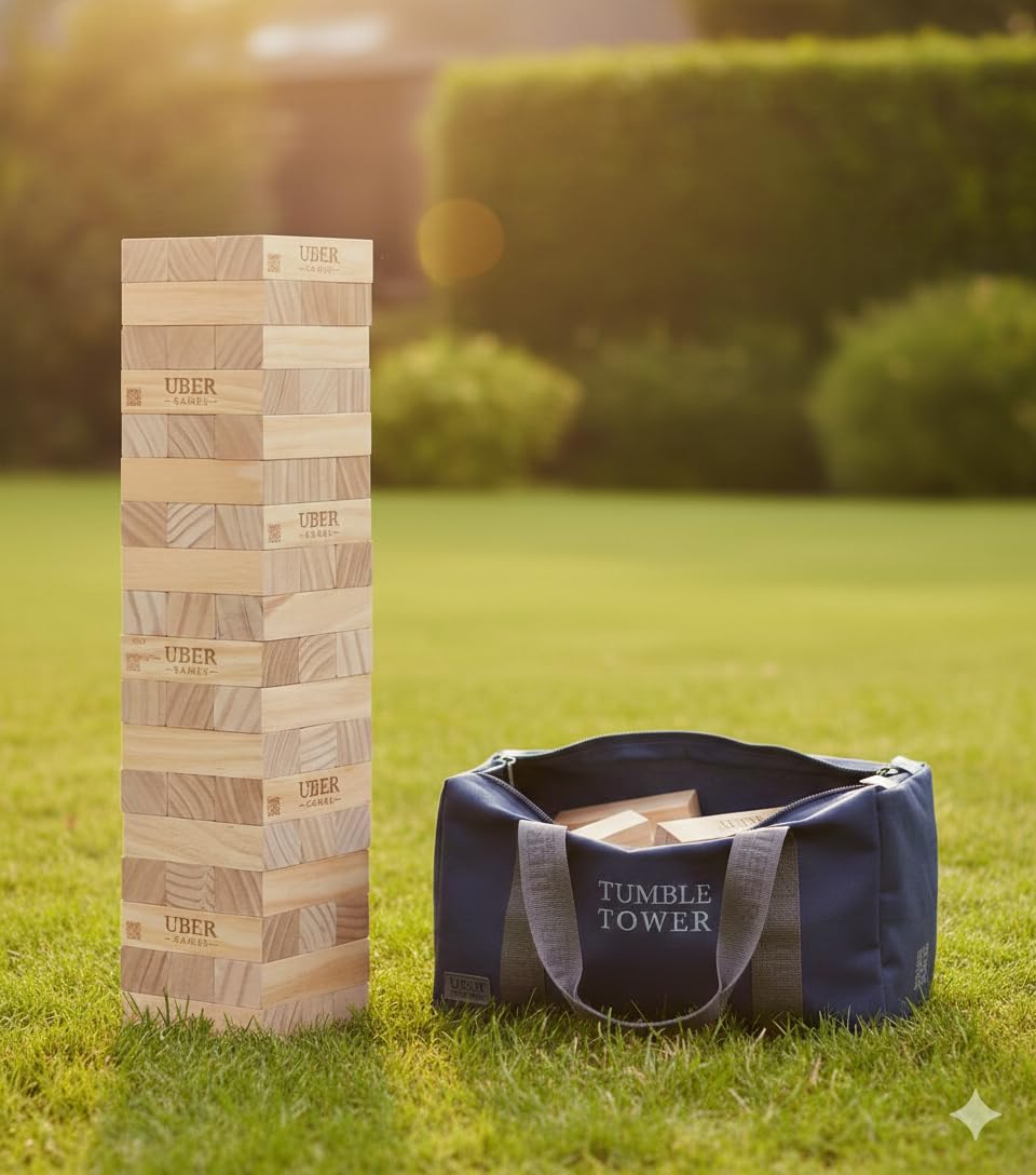 Uber Games - Torre di legno di pino - Dimensioni gigante - Giochi gigante da giardino - Torri in legno di pino certificato FSC - Ideale per eventi, matrimoni