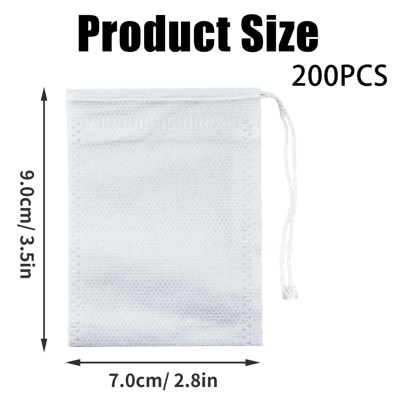 Diboniur 400 Sachets Thé à Remplir Jetables 7x9cm Non Tissé Avec Cordon - Pour Thé En Vrac, Café, Herbes