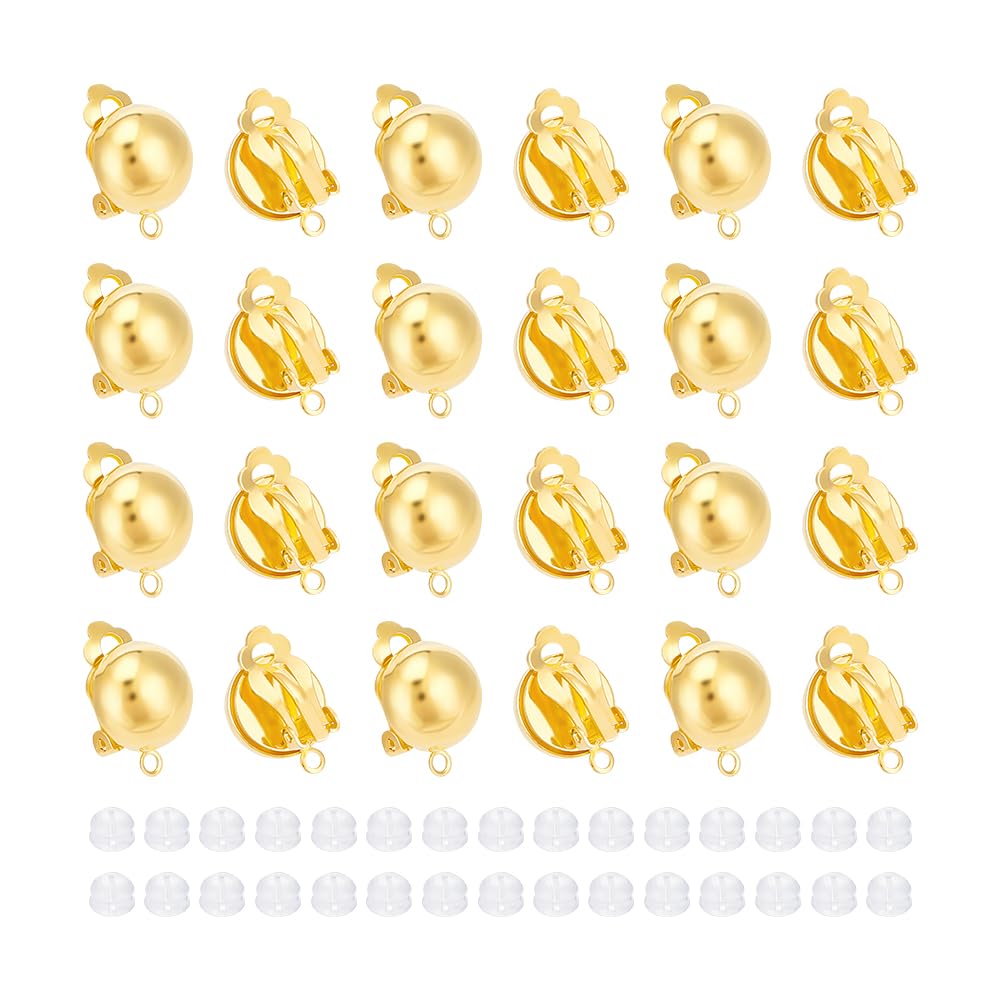 Convertisseurs de boucles d'oreilles dorés en métal durable et écrous silicone pour création de bijoux