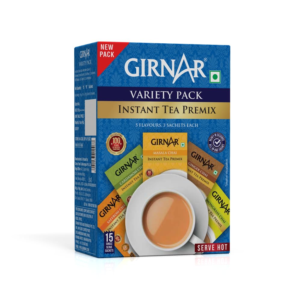 Girnar Instant Tea Premix Variety Pack, 36 Sachets