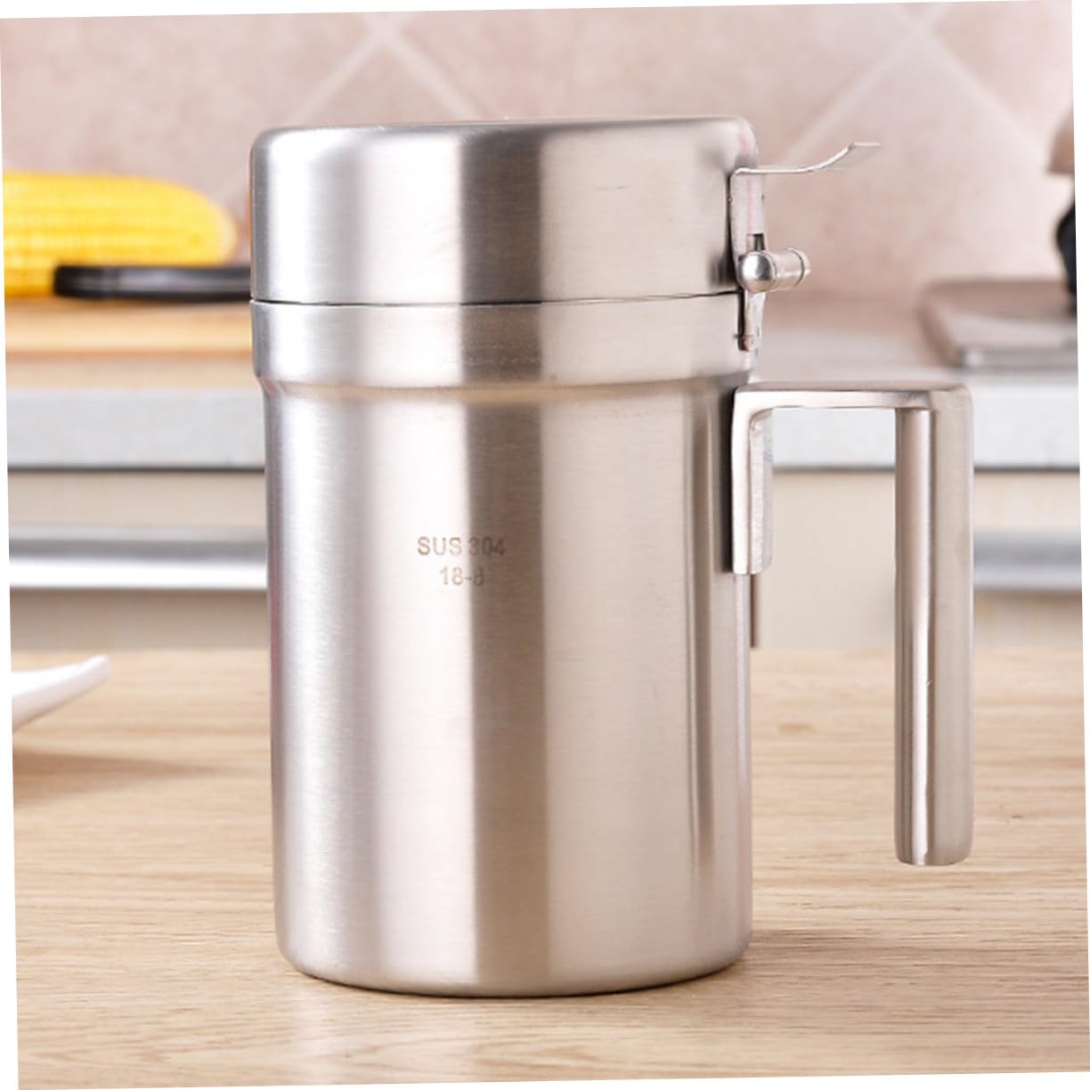 Botella Dispensadora de Aceite Acero Inoxidable Antigoteo con Asa Ergonómica para Cocina Restaurante Barbacoa Almacenamiento Seguro