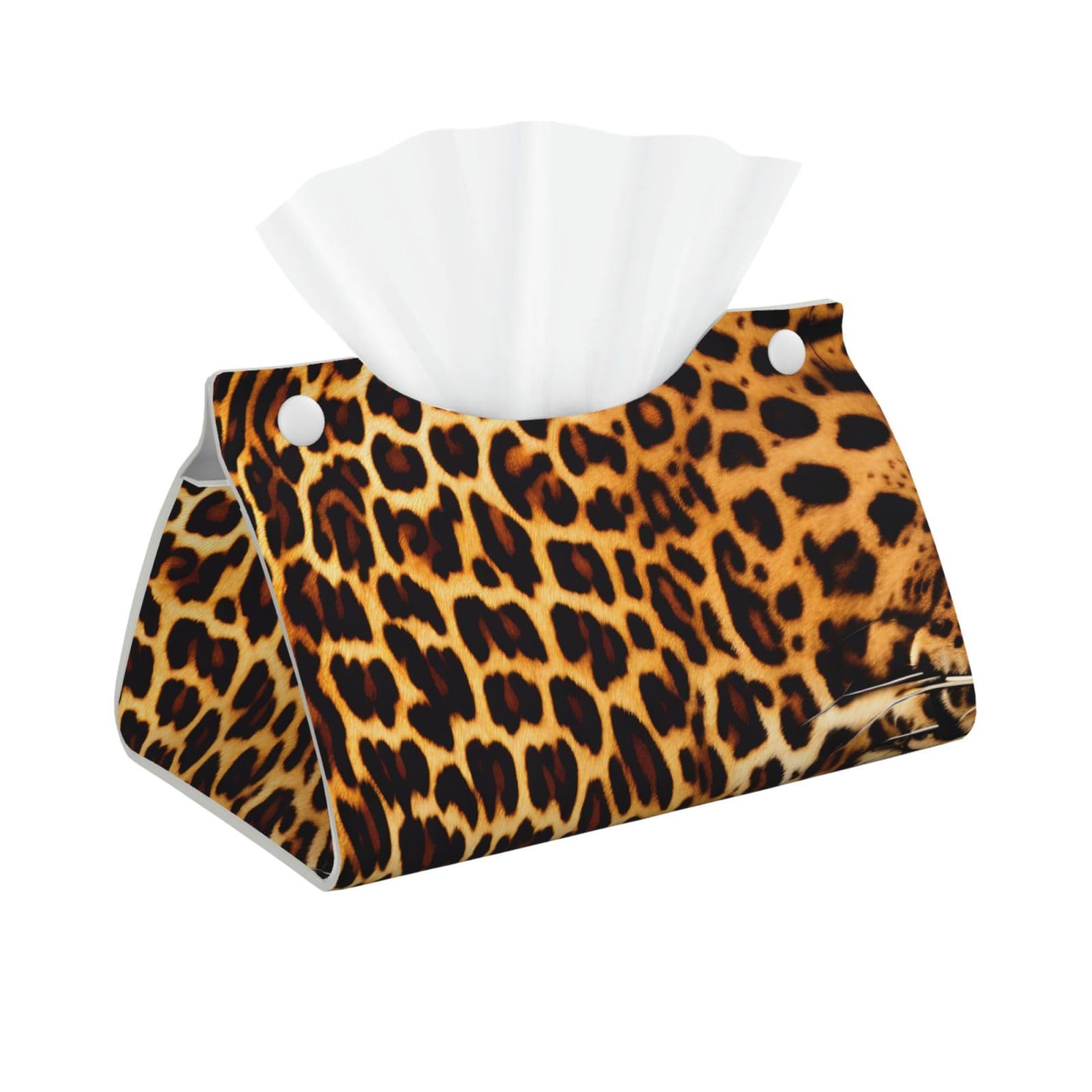 Stripes on leopards Long Leather Tissue Box Cover-Waterproof PU Leather Tissue Holder for Bathroom, Decorative Rectangular Tissue Case
