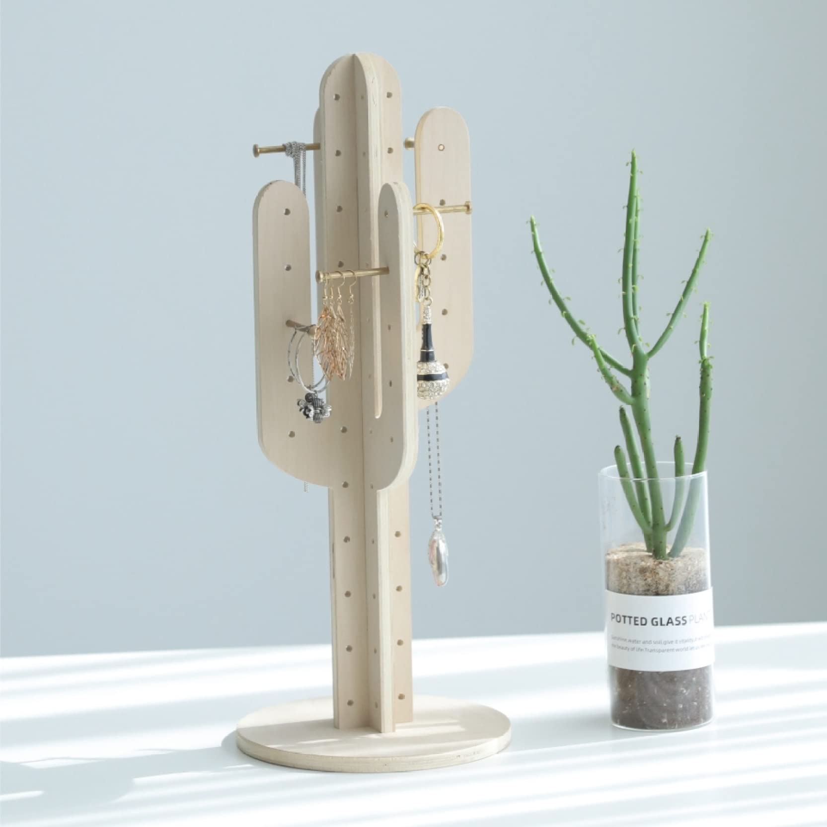 Amazon｜アクセサリースタンド アクセサリー収納 サボテン 木製