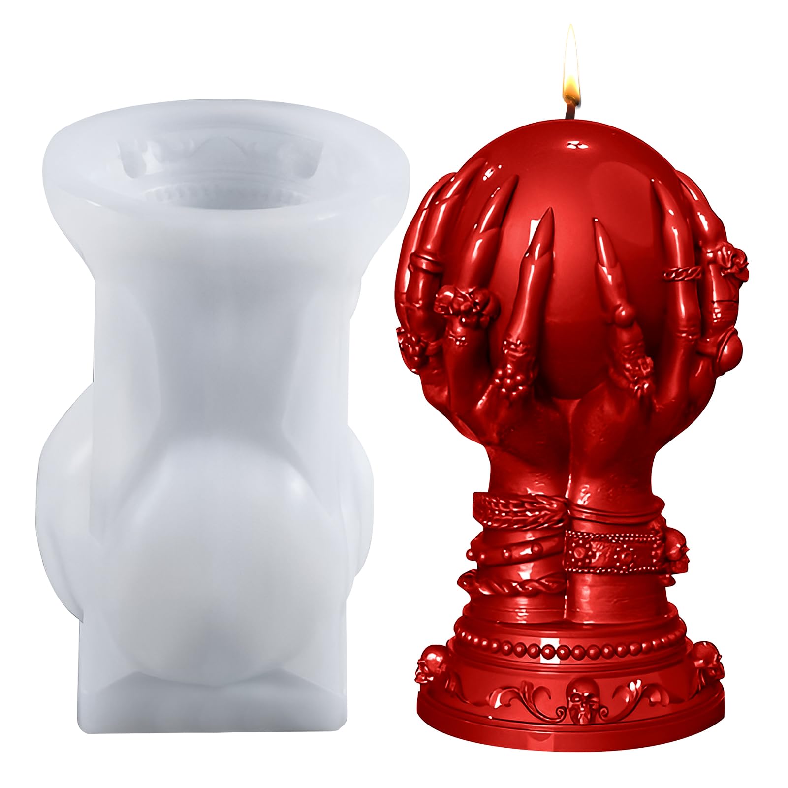 Lot 2 Moules Silicone Fantôme Halloween Bekecidi - Forme Citrouille 3D - Pour Bougies, Savon, Résine