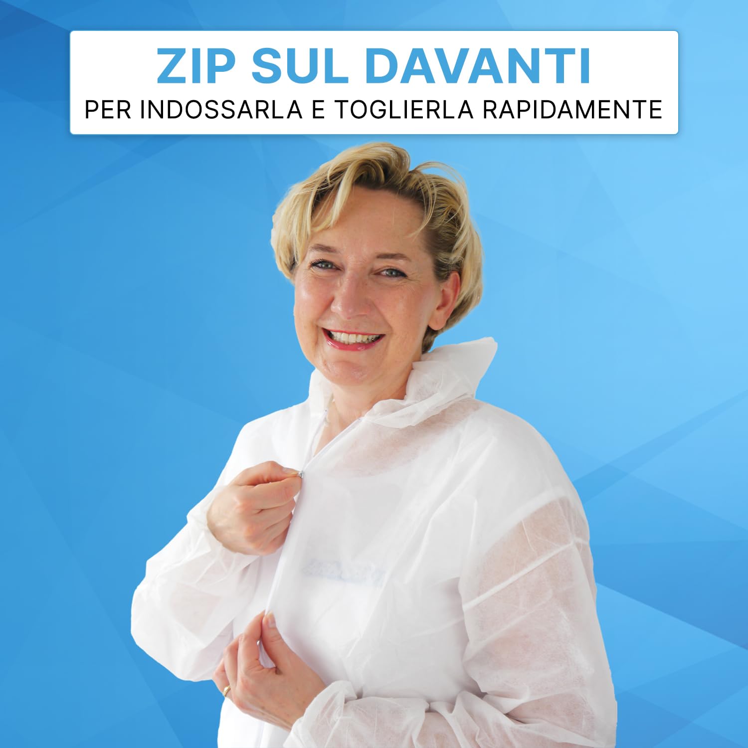ARNOMED 10x PP tuta protettiva extra forte, tuta intera bianco 50g/m², tuta da pittore monouso L, tuta da lavoro per uomo/donna con cappuccio, tuta monouso, tuta protettiva monouso