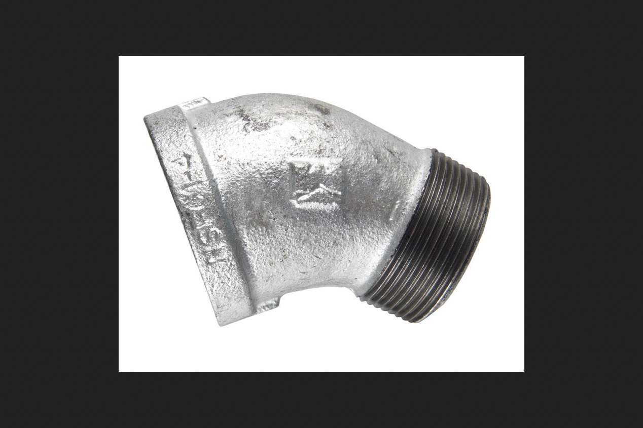 Coude en fer galvanisé B & K Street 45° 5,1 cm Fip x Mip pour raccordement de tuyauterie fiable
