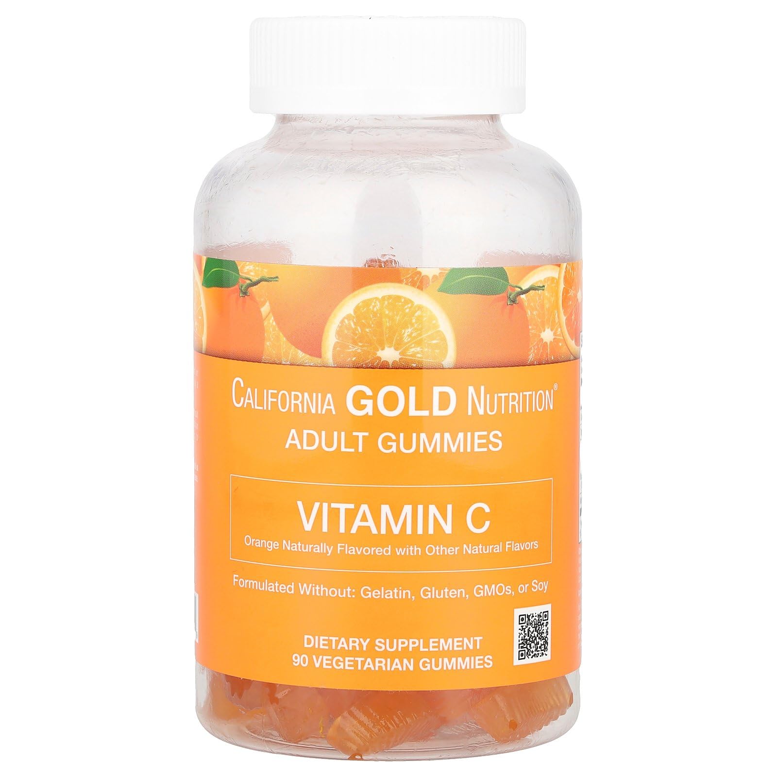 Vitamin C Gummies with Vitamin A from 100% Beta-Carotene, 90 Vegetarian Gummies