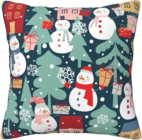 Miniatura 7 de Aimeryup Throw Pillow Covers 20x20 Inch Snowmen Tree Decorative Pillow Covers Cushion Covers cojines decorativos para sala Pillow Cases Cute Throw