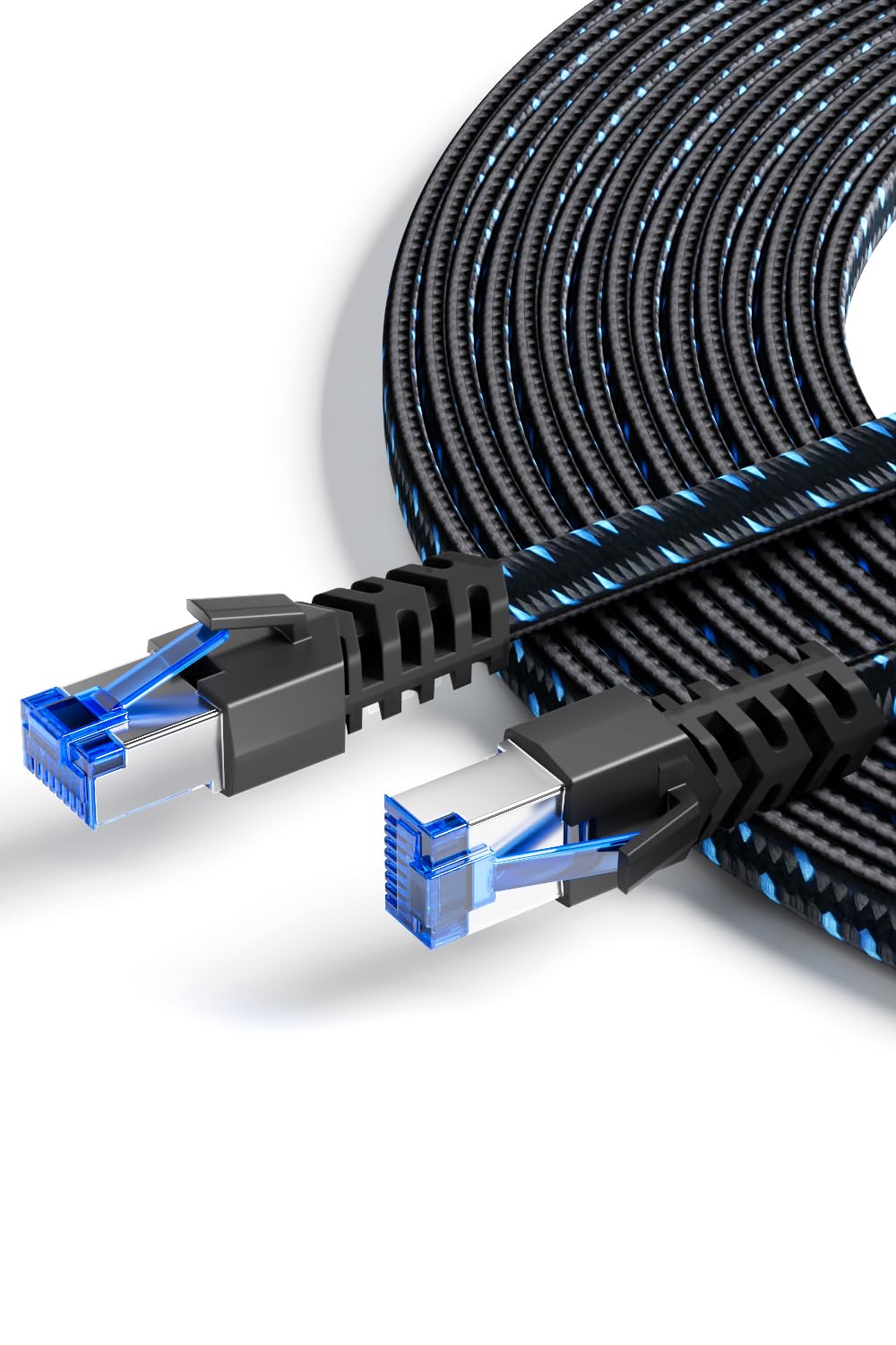 Ercielook Lan Kabel 18m, Hochgeschwindigkeits-Cat8-Netzwerkkabel für den Außen- und Innenbereich, 40 Gbit/s geflochtener Patchkabel mit RJ45-Stecker für Router/Gaming/Modem