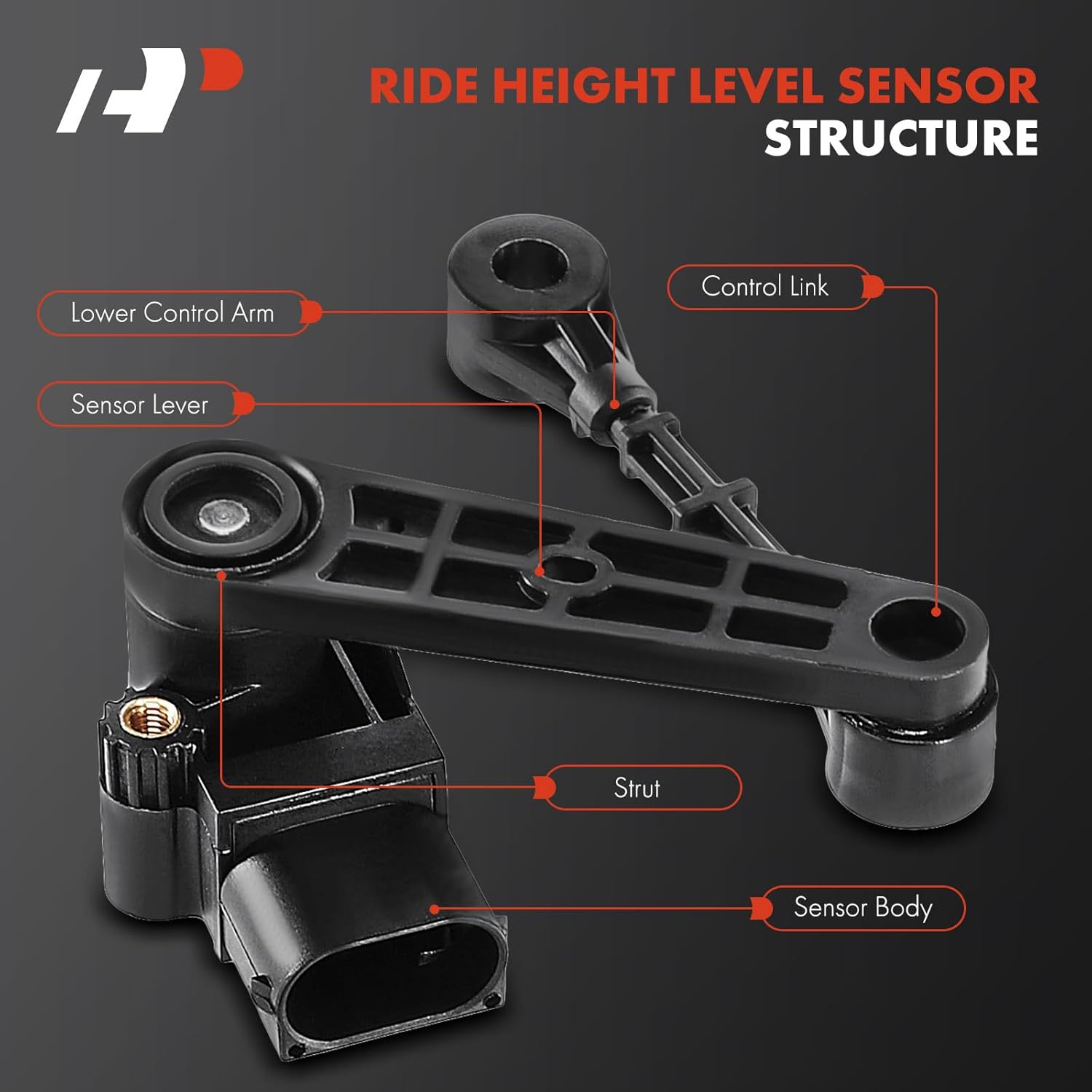 A-Premium Ride Height Level Sensor Compatible with Land Rover Range Rover 2013-2017, Range Rover Sport 2014-2017, Discovery 2017, Front Left or Right, Replace# LR033256