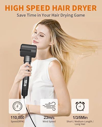 Miniatura 5 de Cepillo de secado de pelo difusor, 7 en 1, moldeador de cabello con envoltura de aire, secador de pelo de 1400 vatios para mujeres, herramientas de