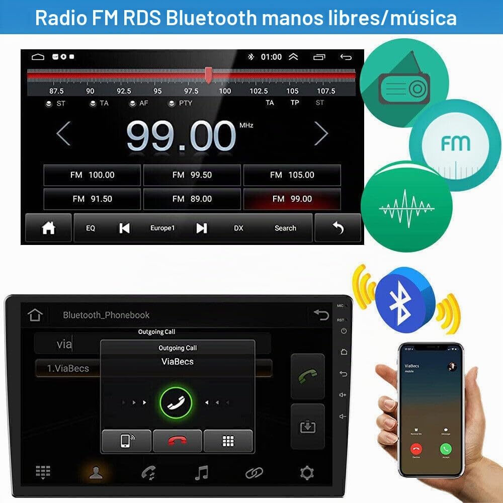 Estéreo de coche doble DIN for Hyundai Sonata NF 2004-2008, pantalla táctil de 9 pulgadas, Android 13, receptor multimedia de audio for coche con CarPlay, Android Auto, radio GPS, navegación, Bluetoot