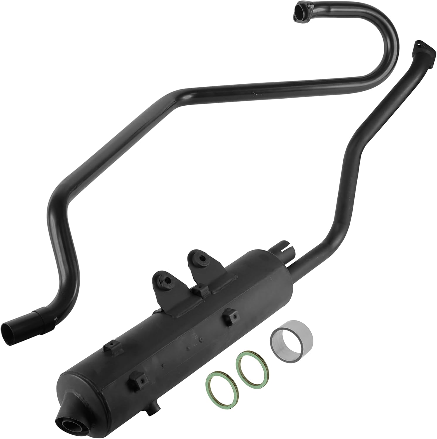 Caltric Exhaust Muffler and Pipe Compatible with Kawasaki Prairie 700 KVF700A 4x4 2004 2005 2006