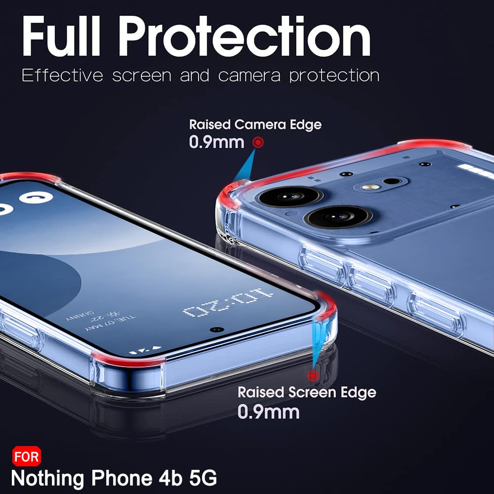 TheGiftKart Crystal Clear Back Cover Case for Nothing Phone 4b 5G | 360 Degree Protection | Shock Proof Design | Transparent Back Cover Case for Nothing Phone 4b 5G (PC & TPU, Transparent Bumper) — Amazon image 5