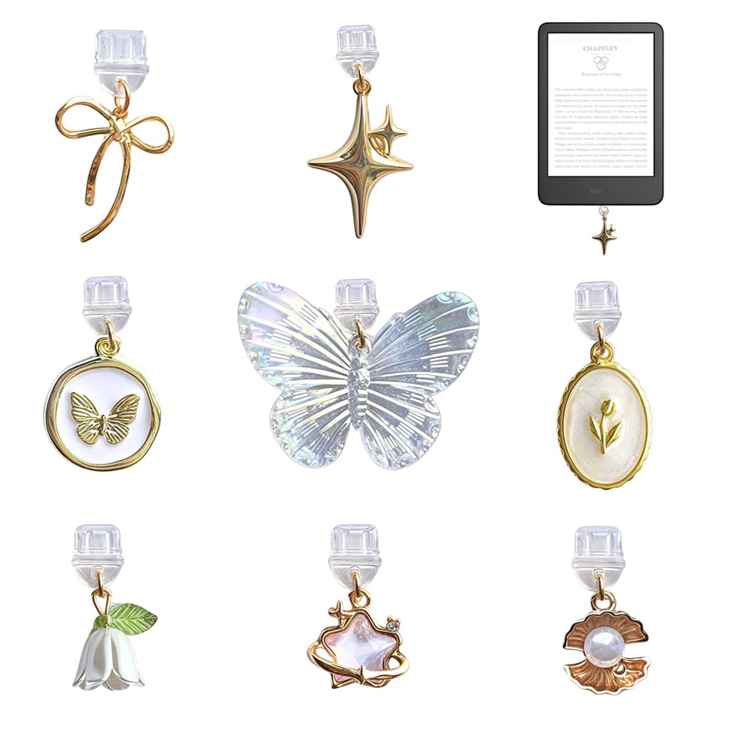 ZORBES® 8Pcs Charging Port Dust Plugs Fashion TYPE C Plugs, Cute Fresh Pendant Charm Decorative Dust Plugs for Phone, E-reader, Laptop, Tablet