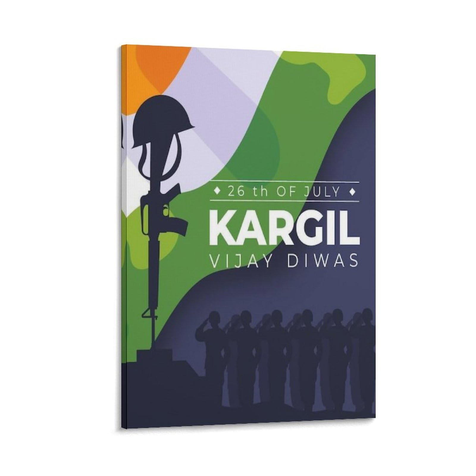 Flat Kargil Vijay Diwas Illustration – Vintage War Poster, Canvas Printing Wall Art Prints Wall Decor Posters Scandinavian Bohemian Living Room Bedroom Home Tv 16x24inch(40x60cm)