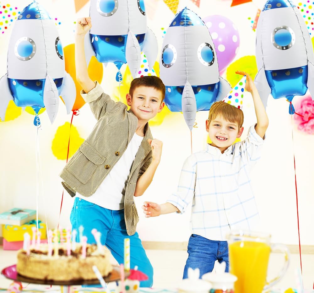 Ballon Fusée, Fusée Ballon Aluminium, Ballon Gonflable Fusée, Fusée Deco, Espace Thème Ballons, Ballons En Aluminium, Pour Garçons Filles D'anniversaire Fête Décoration
