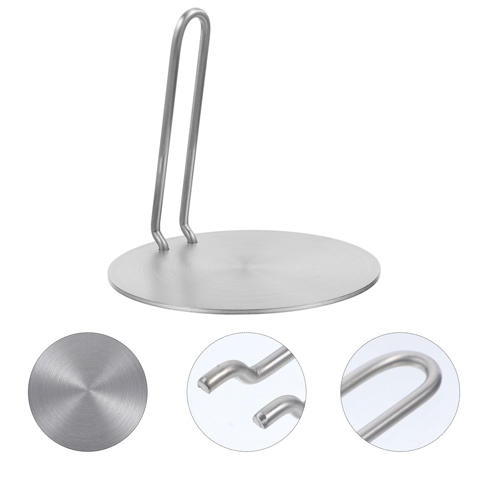 Tofficu Difusor de Calor para Estufa de Inducción, Placa de Conducción de Calor de Acero Inoxidable con Mango Desmontable, Adaptador Redondo para Cocinas Eléctricas Gas, Herramienta