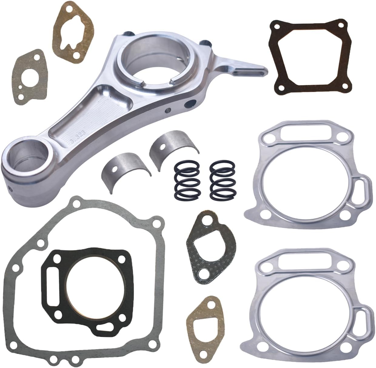 3.308" Billet Aluminum Connecting Rod With 26lb Valve Spring Kit For Predator 212cc Engine Go Kart Cart