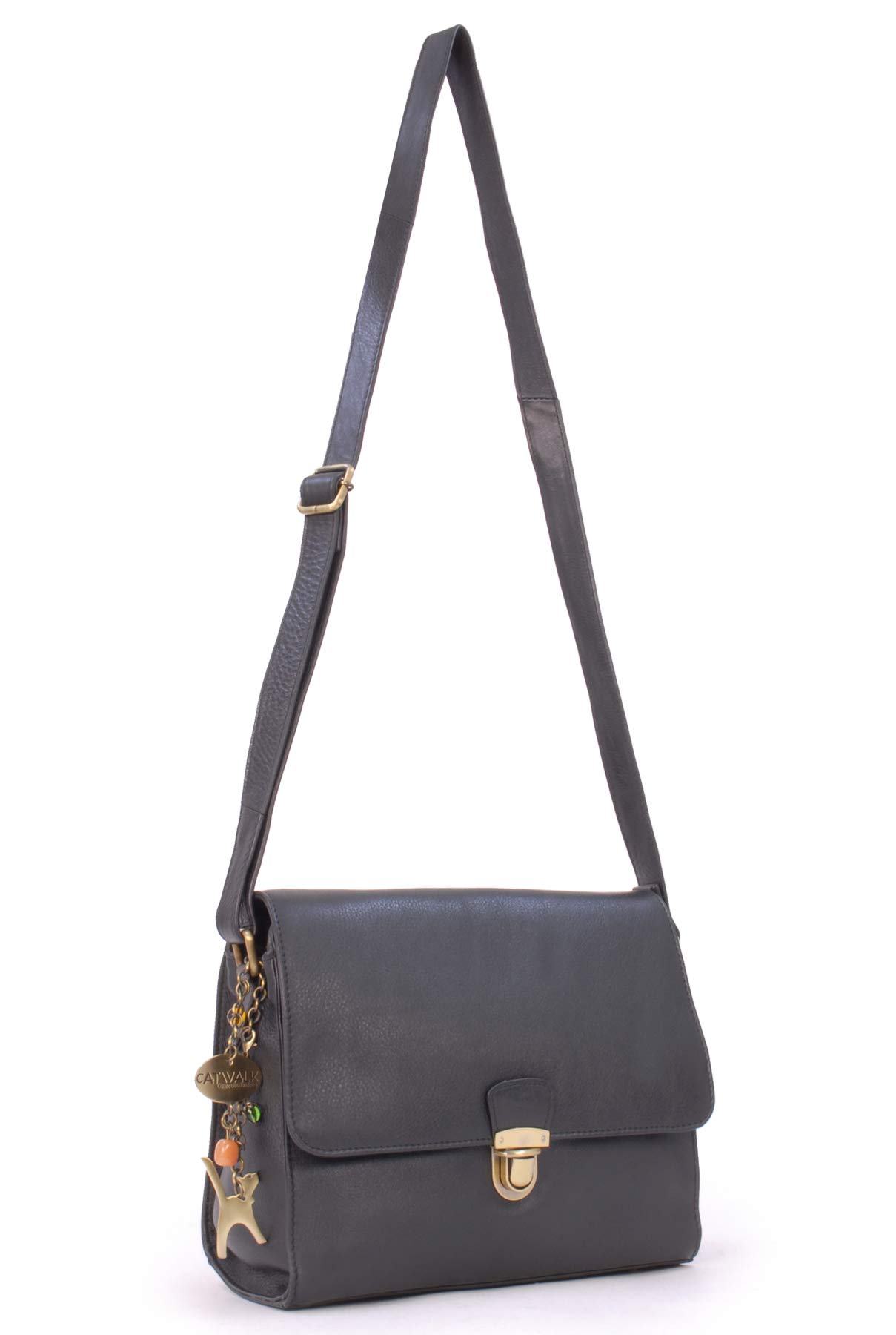 Catwalk Collection Handbags - Borsa a Tracolla in Pelle - Messenger Bag Media - Borsa a Mano Donna Formato A5 - Diana