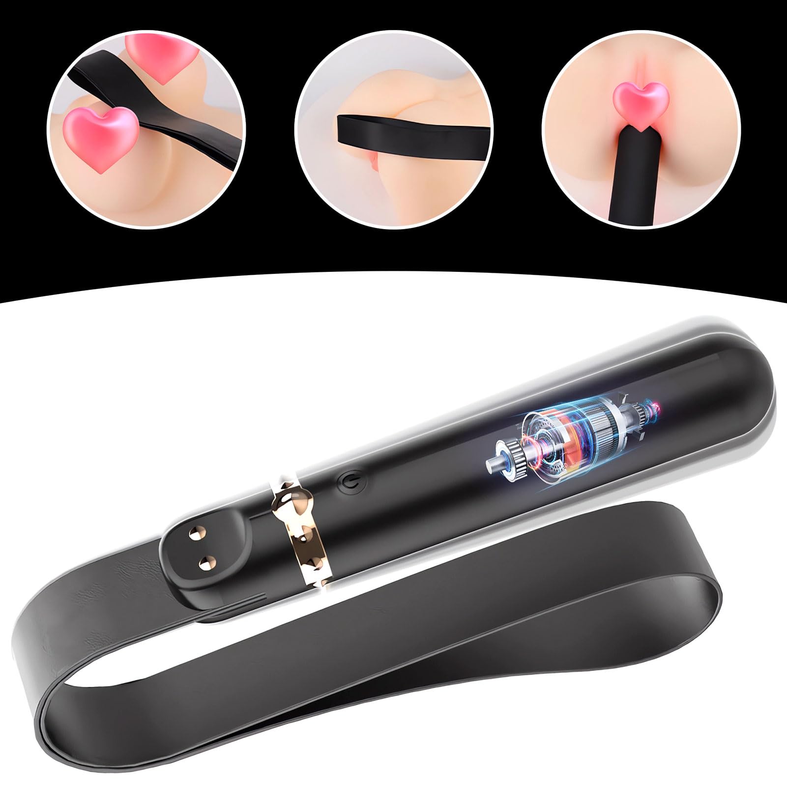 SXOVO Fouet Sexy Érotique Tapette de Fessée BDSM, Martinet Cuir avec Manche Vibrant, Vibromasseur avec 9 Modes Vibration, Fouets et Flagellateurs pour Jeux Érotiques, Sex Toýs Femme Homme Couple