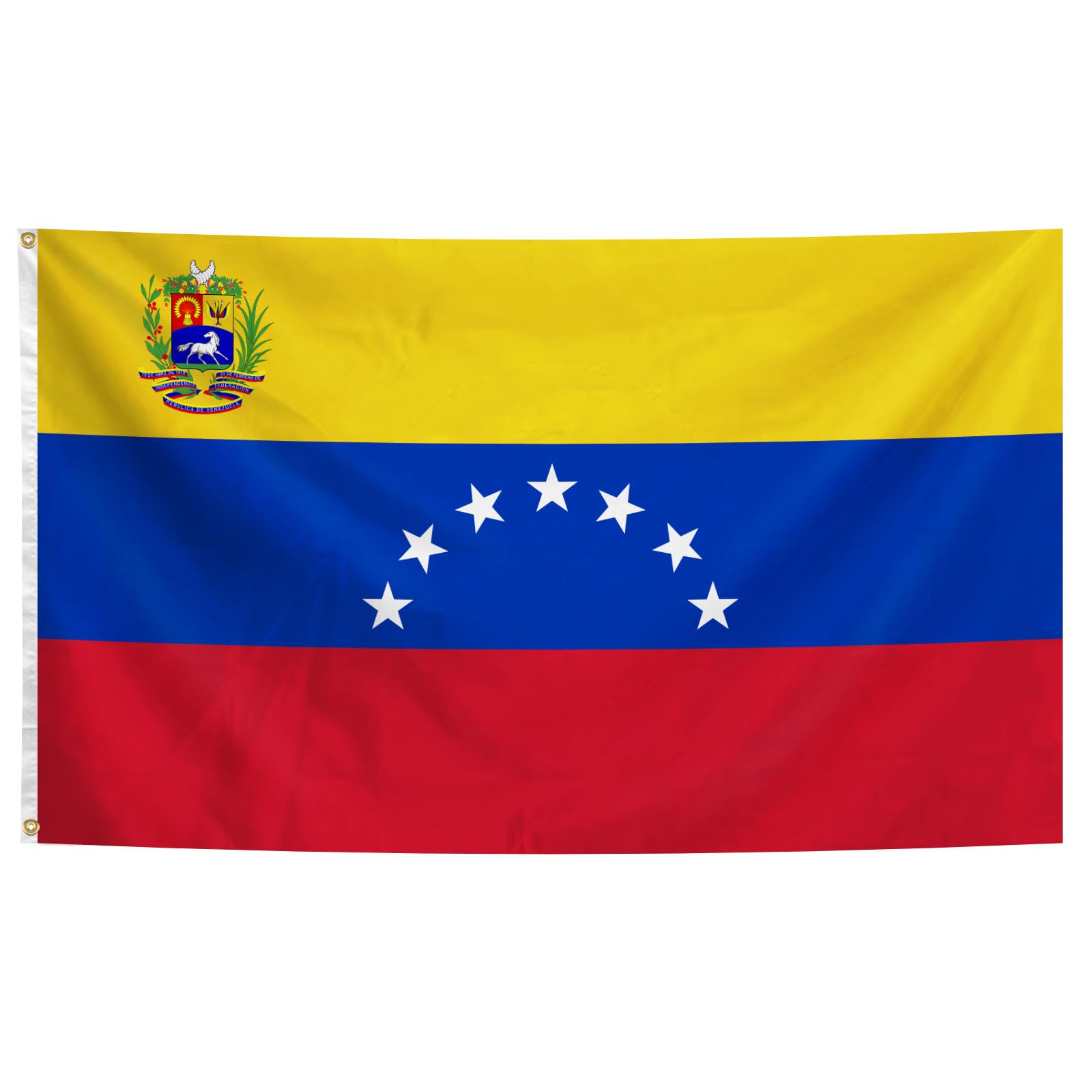 Venezuela 7 Star of Flag 1954-2006,3x5 Ft Vivid Color Venezuelan National Flags with Brass Grommets for Indoor Outdoor Party Yard Bar Garden Street Decorations