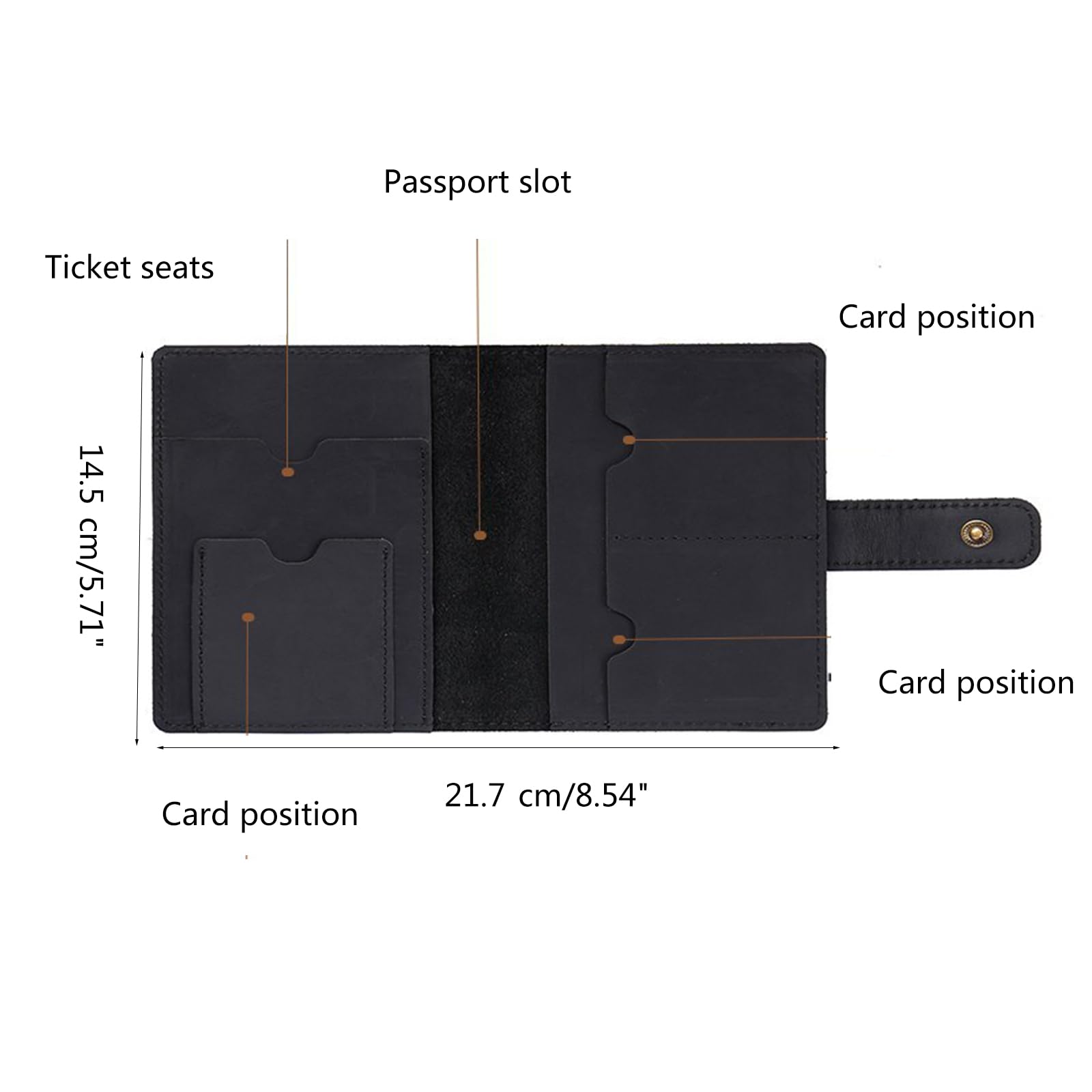 Porta carte di credito, accessorio da viaggio internazionale per uomo e donna, custodia per passaporto, portafoglio essenziale da viaggio, portafoglio con blocco, Nero , Einheitsgröße, Mass