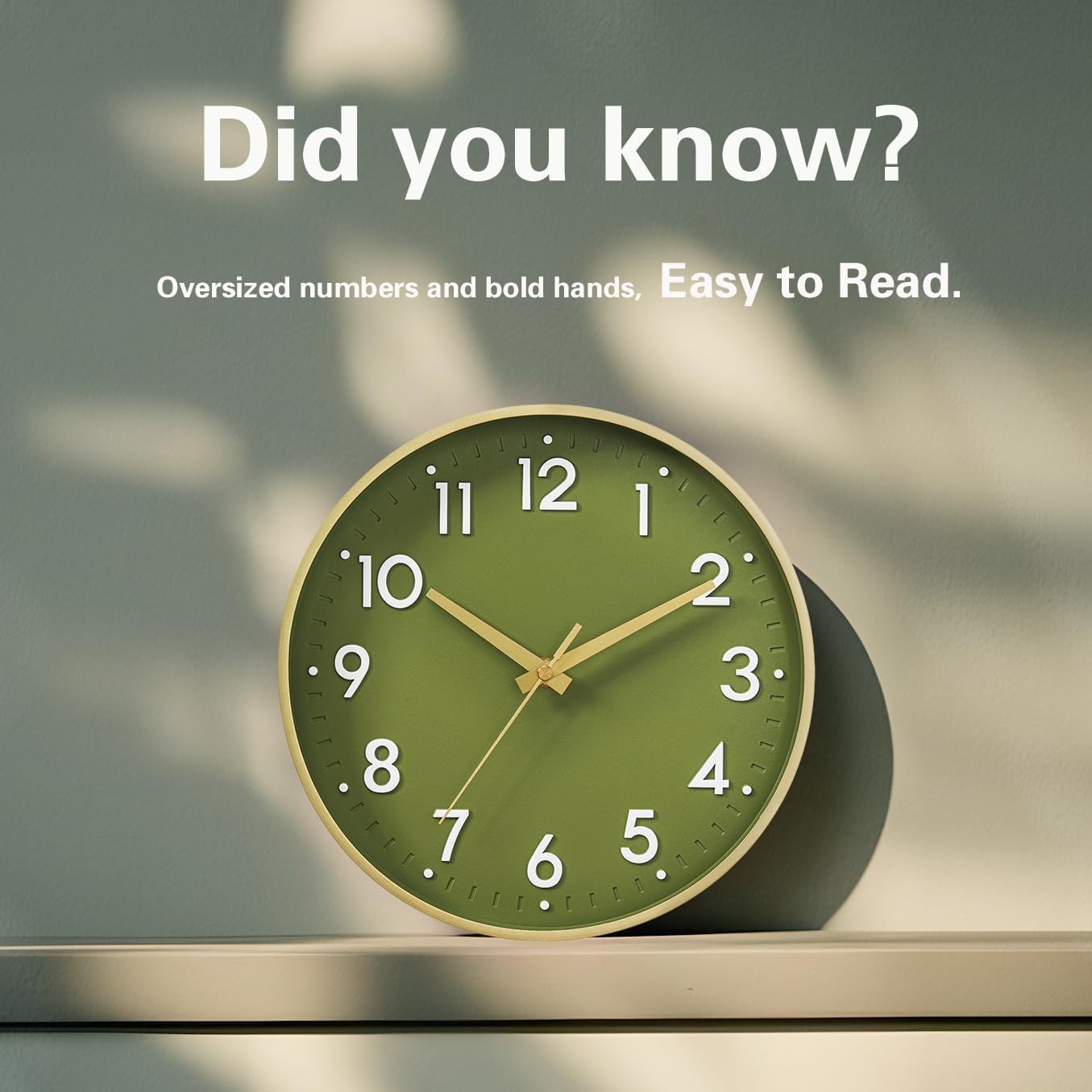 Mosewa Wall Clock 8 Inch, Battery Operated Silent Non-Ticking Modern Analog Clock Decorative for Kitchen, Bedroom, Office, Living Room(Gold)