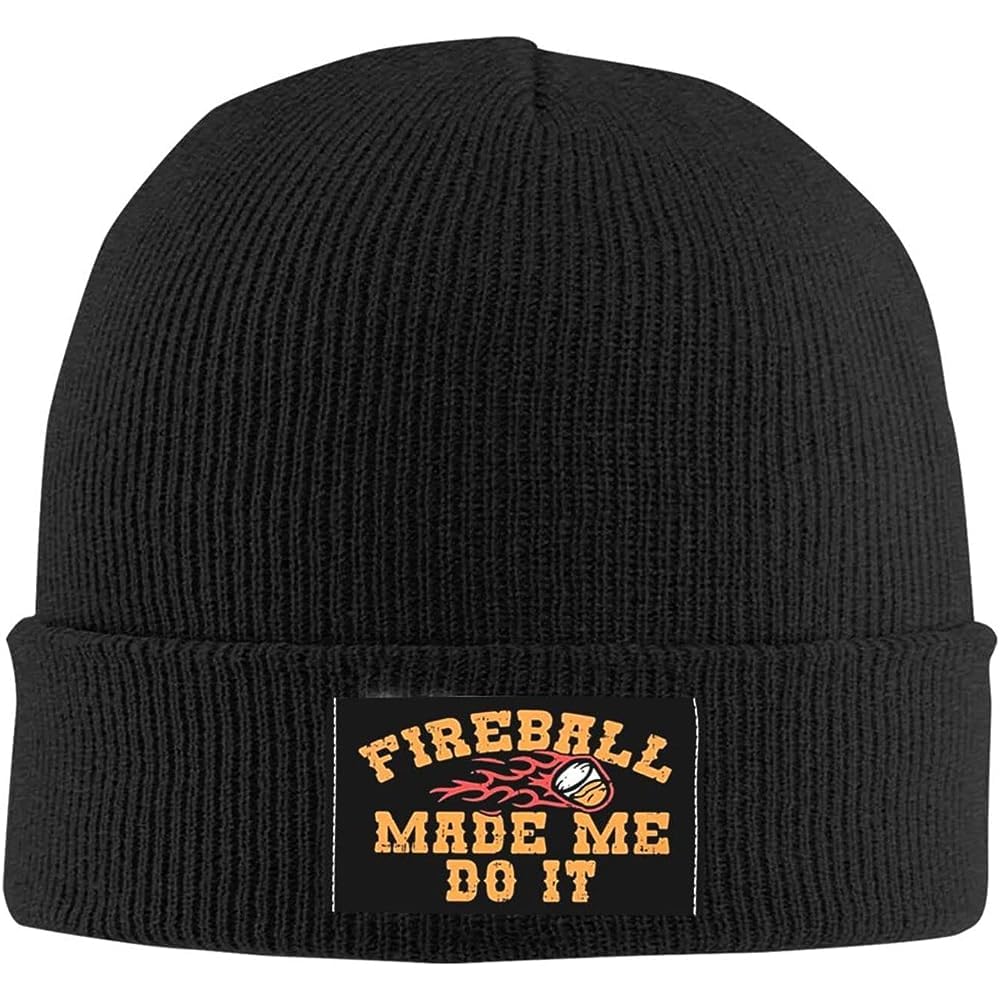 934 Women's Beanie Hat 7 Mens Hats Fireball Made Me Do It Beanie Hat Slouchy Beanie Universal Knitted Cap For Adults Guys Mens