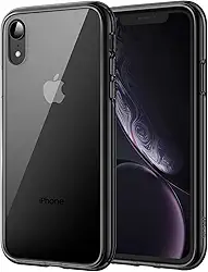 JETech Capa para iPhone XR 6,1 Polegadas, Case Protetora de Telefone à Prova de Choque Não-Amarelecimento, Capinha Parte Traseira Transparente Anti-Riscos (Preto)