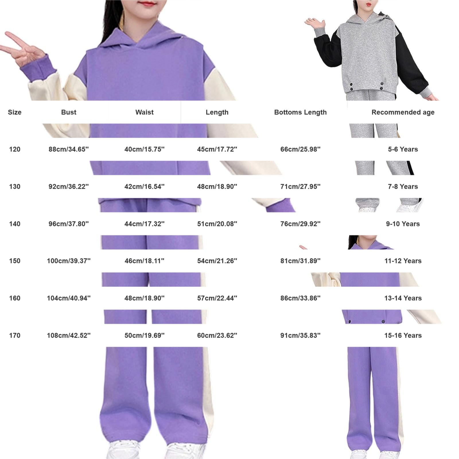 Mädchen Trainingsanzug Hoodie Sweatpants 2-teiliges Set